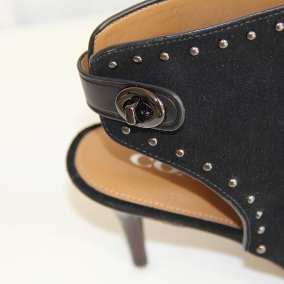 Coach Marbella Suede Leather Sling Back Heeled Booties Size 6 US/36 EU. RARE - Picture 4 of 11